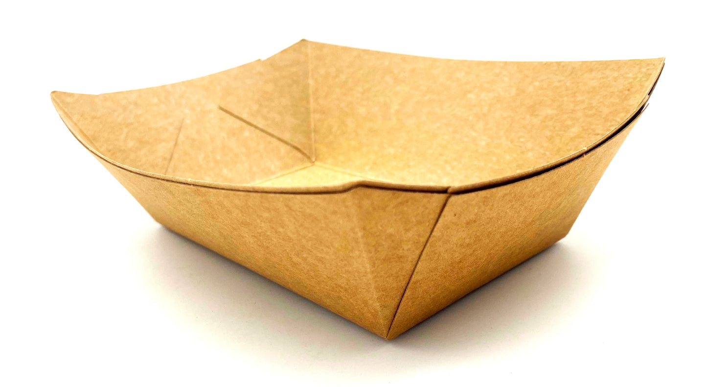 Kraft Food Trays x 1000 - Eco-Friendly, Durable & Grease-Resistant Takeout Trays | Perfect for Fast Food & Catering