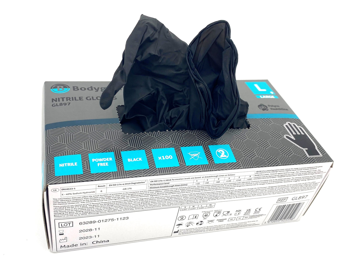 Black Nitrile Gloves (Powder-Free) x 100 | Durable, Latex-Free, Disposable Gloves