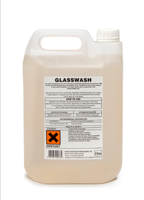 Evans Glasswash Detergent 1 x 5L