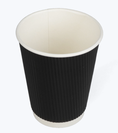 Kraft Ripple Cups (Black) – 8 oz, 12 oz, 16 oz