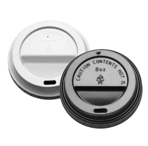 Sip-Through Coffee Cup Lids – Plastic (Recyclable) Black / White